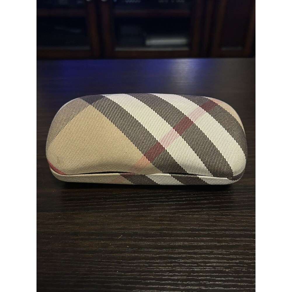 Burberry Sunglasses Eyeglasses Hard Case Nova Check Plaid Beige Authentic